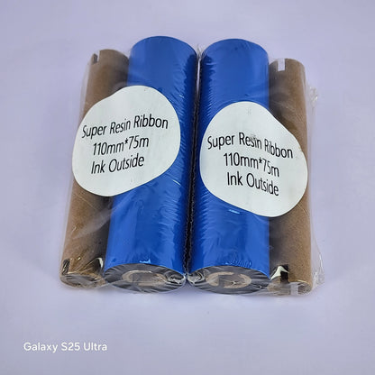 110mm x 75M Super Resin Thermal Barcode Ribbon