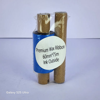 60mm x 75M Premium Wax Thermal Barcode Ribbon