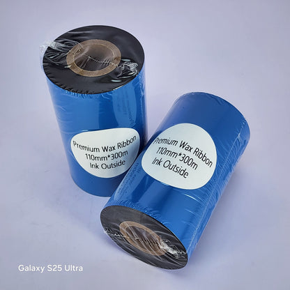 110mm x 300M Premium Wax Thermal Barcode Ribbon Face In