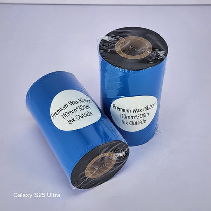 110mm x 300M Premium Wax Thermal Barcode Ribbon Face In
