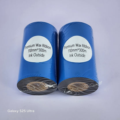 110mm x 300M Premium Wax Thermal Barcode Ribbon Face In