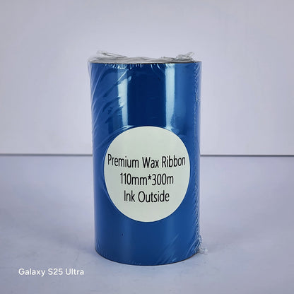 110mm x 300M Premium Wax Thermal Barcode Ribbon Face In