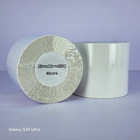 100 x 150 Waybill Thermal Shipping Labels 500 Pcs / Roll White Backing
