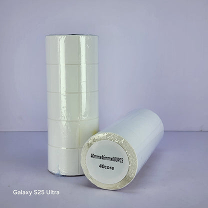 40mm x 46mm Plain White Digital Scale Label White Backing