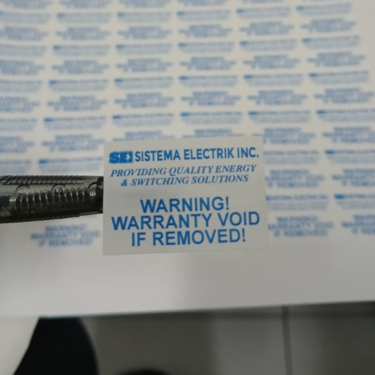 30mm(W) x 20mm (H) Destructible Warranty Sticker With Die-Cut with Custom Logo