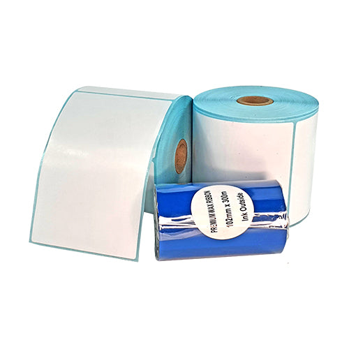 4" (W)  x 6" (H) Plain White Satin Barcode Labels