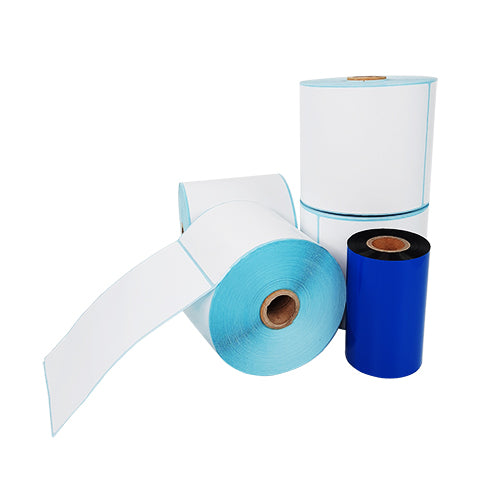 4" (W)  x 6" (H) Plain White Satin Barcode Labels