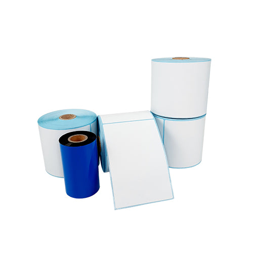 4" (W)  x 6" (H) Plain White Satin Barcode Labels