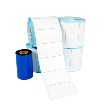 4" (W)  x 2" (H) Plain White Satin Barcode Labels