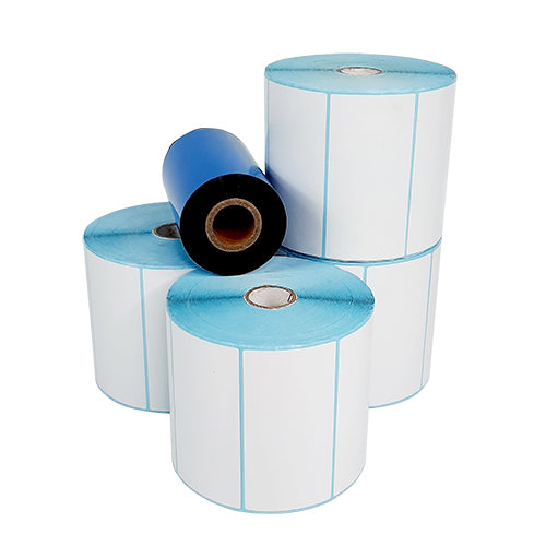 4" (W)  x 2" (H) Plain White Satin Barcode Labels
