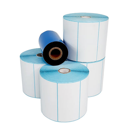 4" (W)  x 2" (H) Plain White Satin Barcode Labels
