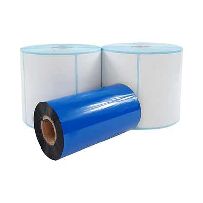 4" (W)  x 2.5" (H) Plain White Satin Barcode Labels