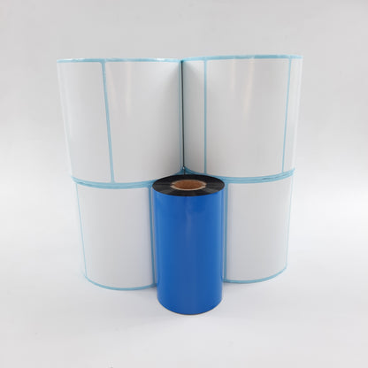 4" (W)  x 3" (H) Plain White Satin Barcode Labels