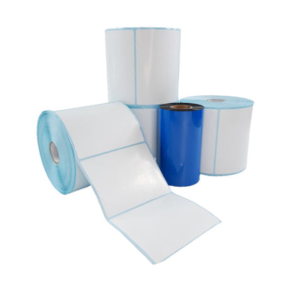 4" (W)  x 3" (H) Plain White Satin Barcode Labels