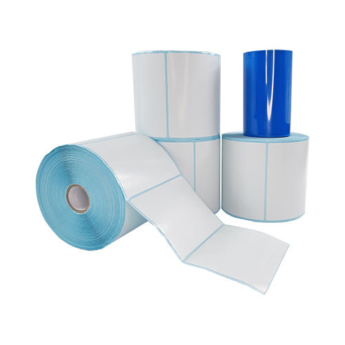 4" (W)  x 2.5" (H) Plain White Satin Barcode Labels