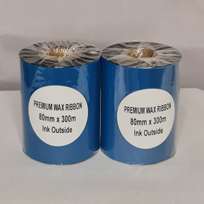 80mm x 300M Premium Wax Barcode Ribbon