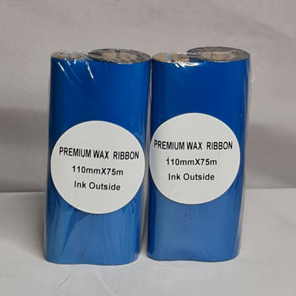 110mm x 75M Premium Wax Thermal Barcode Ribbon