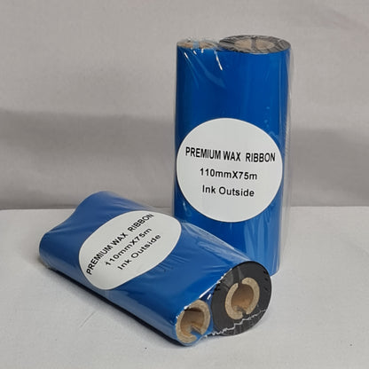 110mm x 75M Premium Wax Thermal Barcode Ribbon