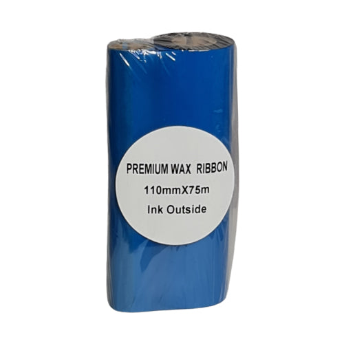110mm x 75M Premium Wax Thermal Barcode Ribbon